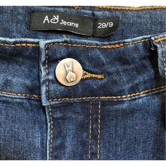 ANGRY RABBIT - L Sz 9 (29) Medium/Rise Fray/Hem Skinny Jeans in Dark Denim 👖 - Picture 6 of 16